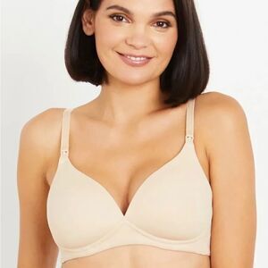 Motherhood Intimates Bra Wireless Maternity Nursing Bra 91929, Nude, Sz 38G